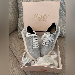 Badgley Mischka Ryan Rhinestone
Crystal Metallic Lace Up Sneakers